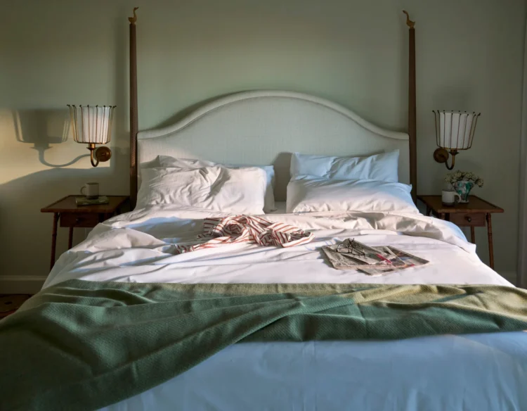 Luxury suites 2 Spacious king-size bed in a Residence suite at The Sanderling Hotel, offering luxurious comfort and relaxation